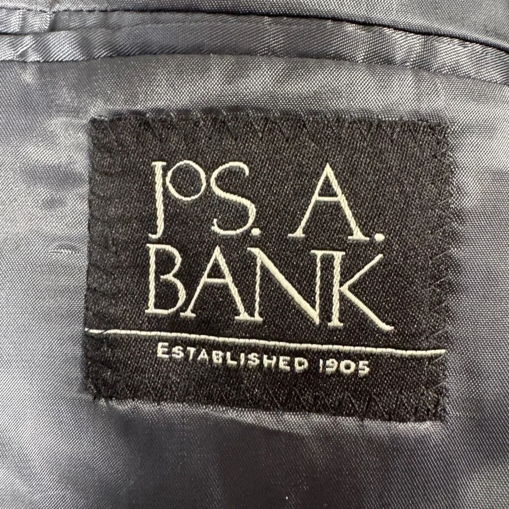 Jos A Bank Suit Blazer Mens 46R Gray   100% Wool 2-Button Single Vent Sport Coat
